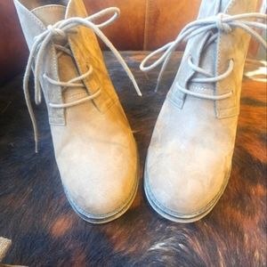 Mia suede look lace ankle booties